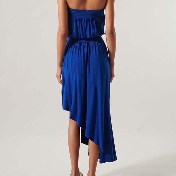 Sugarlips asymmetric strapless Tube dress Elastic waist Midi Length XS S M L - Picture 2 of 2